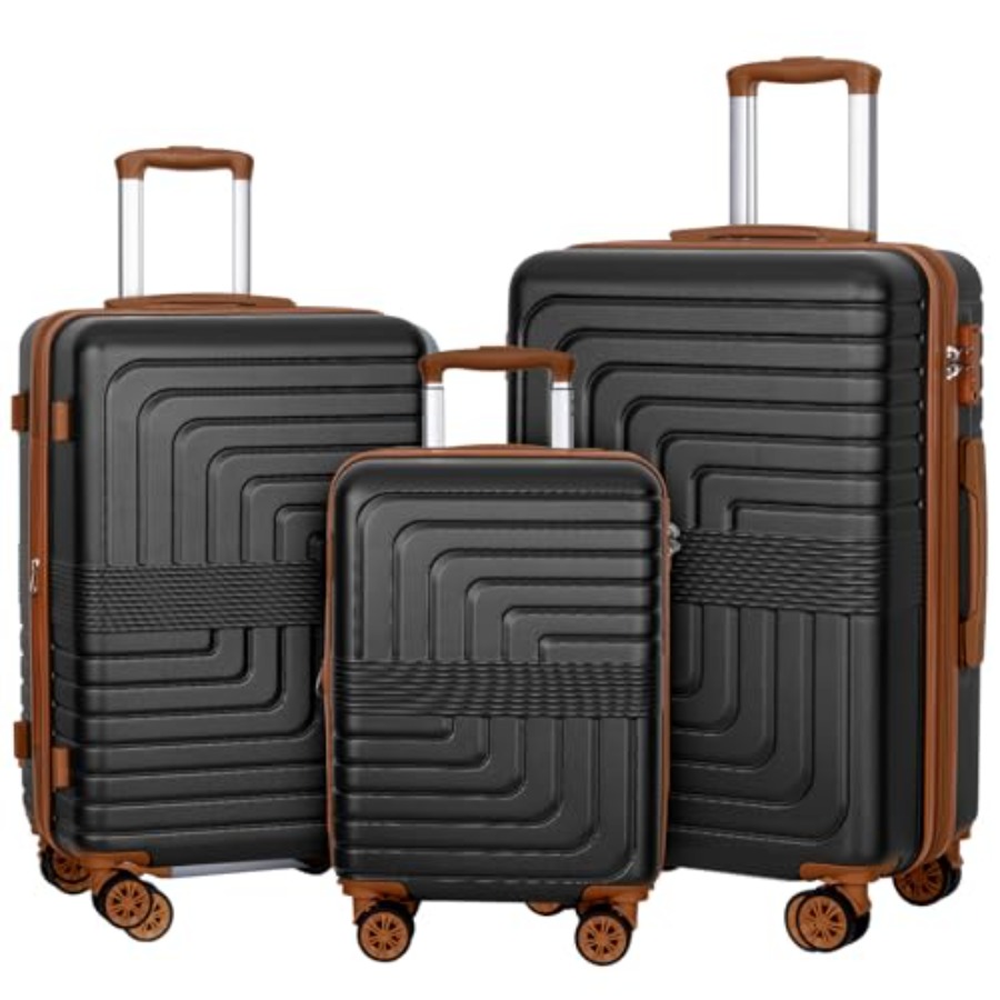 Expandable Hard Shell Luggage Set - 3-teiliges, erweiterbares Kofferset 20/24/28 Zoll, leichte