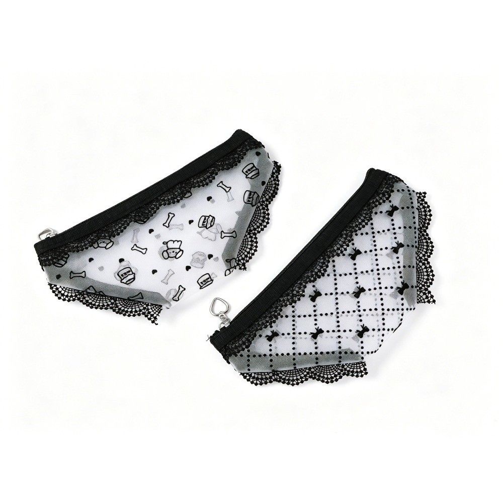 Cosmetic Bags - Niedliche Spitzen-Netz-Aufbewahrungstasche, Slips-Form, Dreieckige Kosmetiktasche, Mehrzweck-Make-up-Tasche
