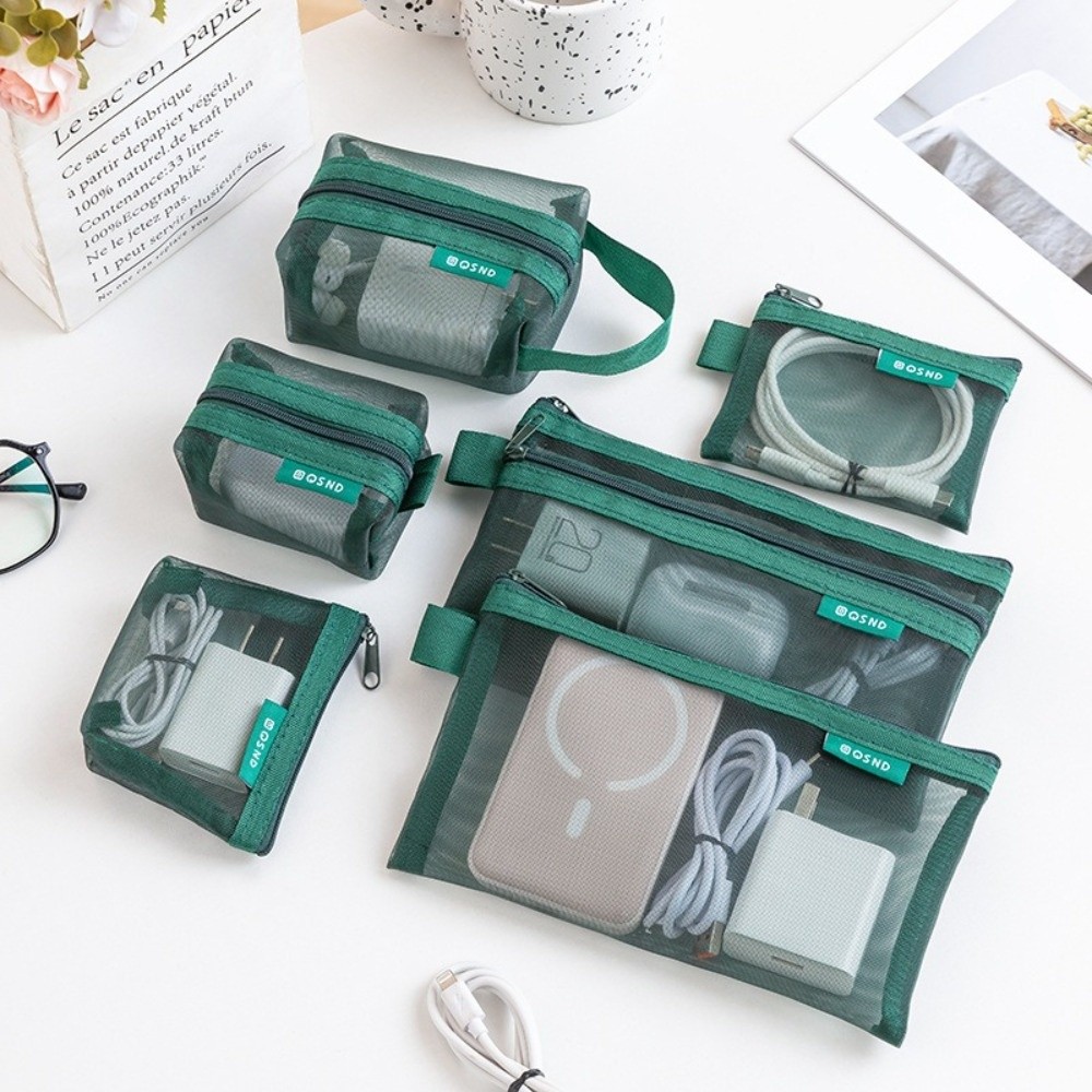 Cosmetic Bags - Langlebige, transparente Nylon-Aufbewahrungstasche, quadratisch, leicht, mit