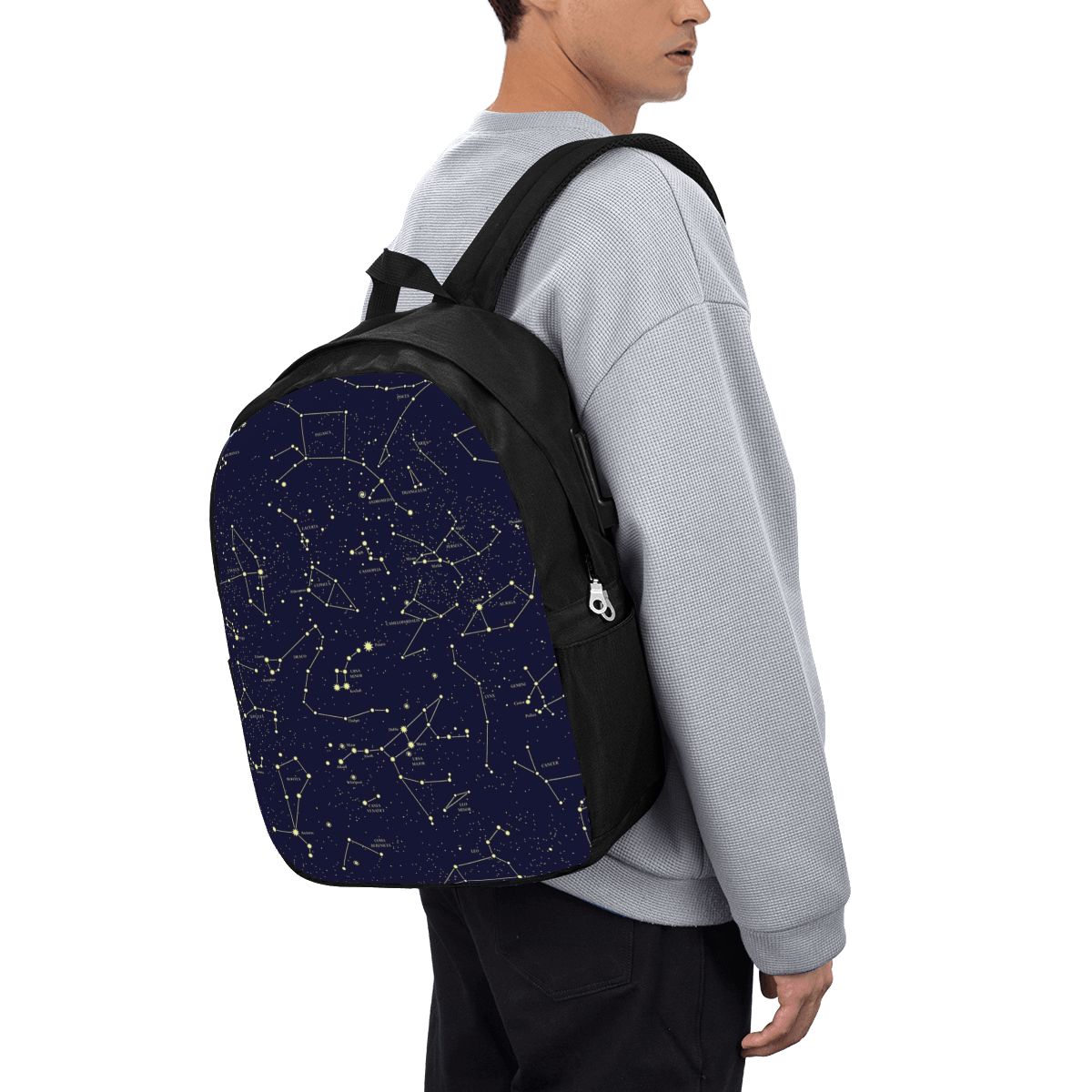 Backpacks - Nachthimmel, goldene himmlische Sterne, Sternzeichen, Sternbilder,