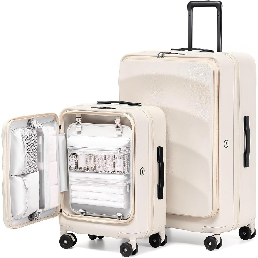 Expandable Hard Shell Luggage Set - 2-teiliges Koffer-Set mit Obenöffnung, erweiterbar, 20/,