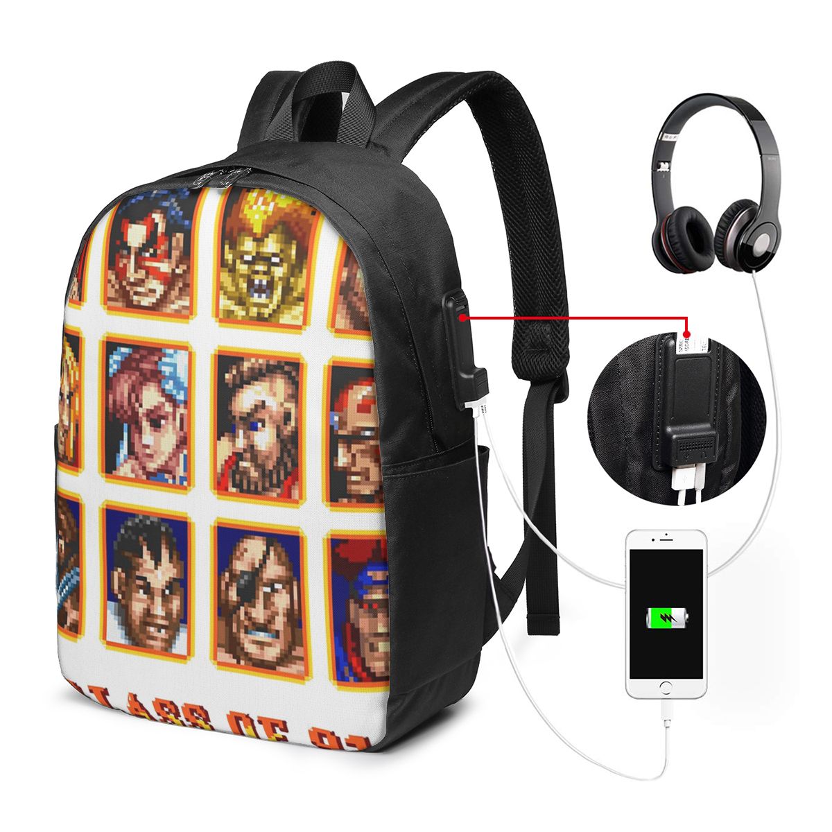 Backpacks - Defeated Portraits Super Street Fighter Rucksack,
