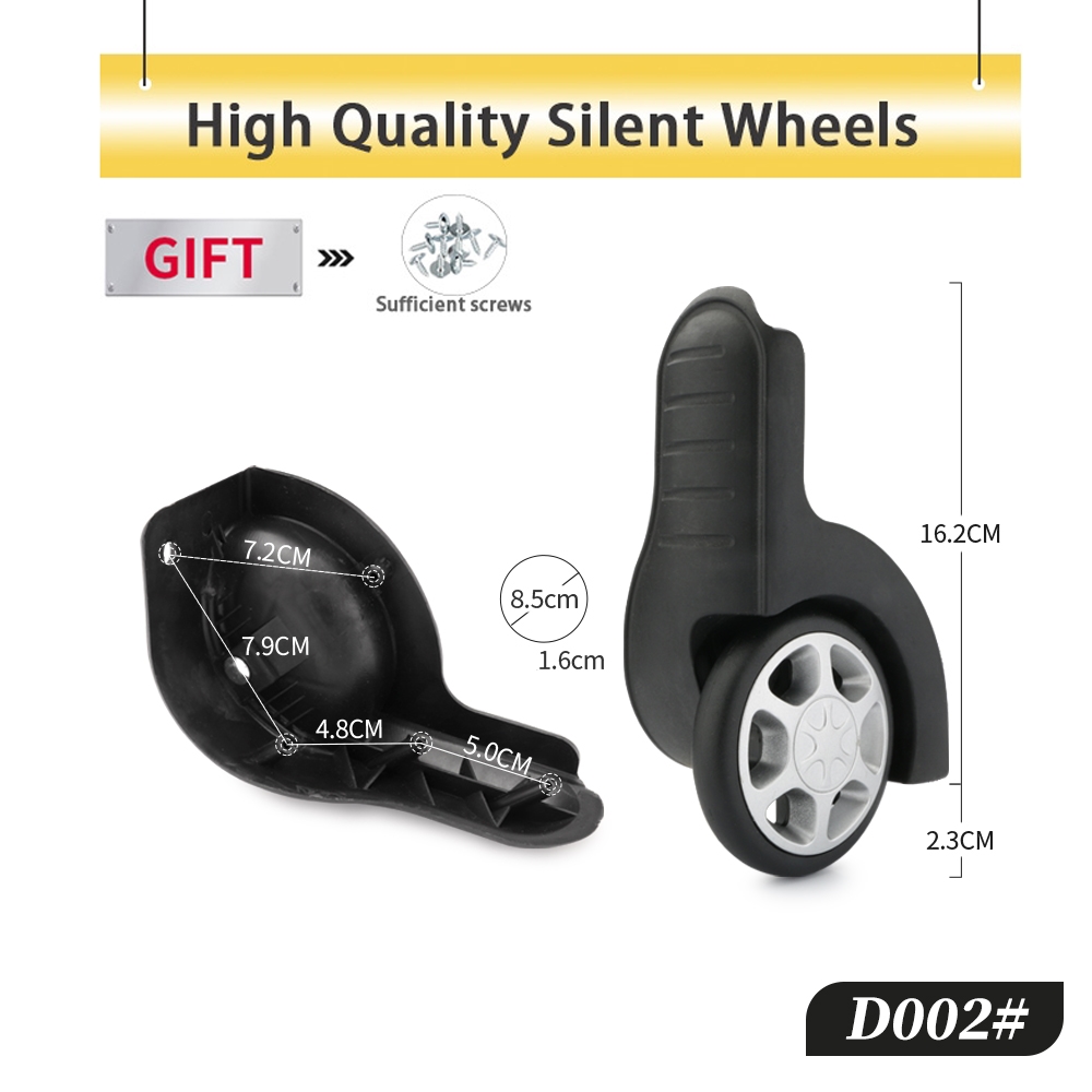 Silent Replacement Luggage Wheels - Gepäck fixiert, hochwertiges Lenkrollen-Zubehör, Gepäckrad-Ersatz, geräuschlos,
