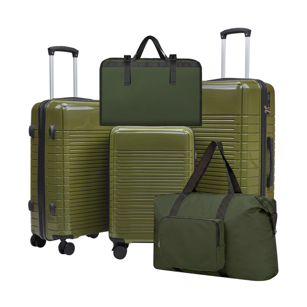 Spinner Wheel Rolling Suitcase 20 Inch - 5-teiliges PP-Hartschalen-Kofferset 20/24/28 Zoll Rollkoffer mit
