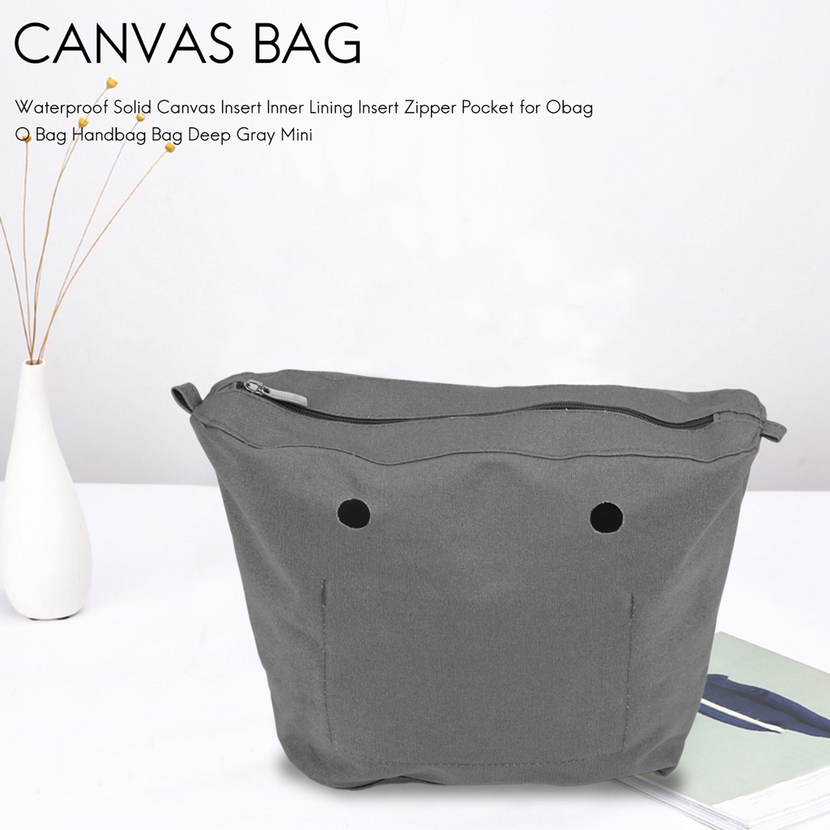 Handbags - ABQR Wasserdichter, solider Canvas-Einsatz, Innenfutter, Reißverschlusstasche