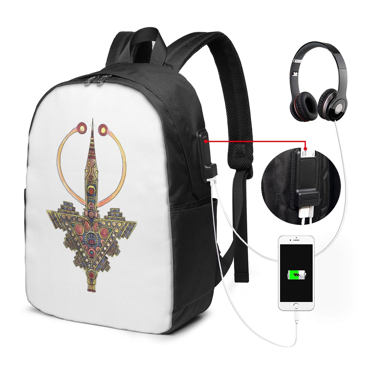 Travel Bags - Kabyle Jewelry Amazigh MoroccoRucksack, Reisetasche, Notebook-Tasche,