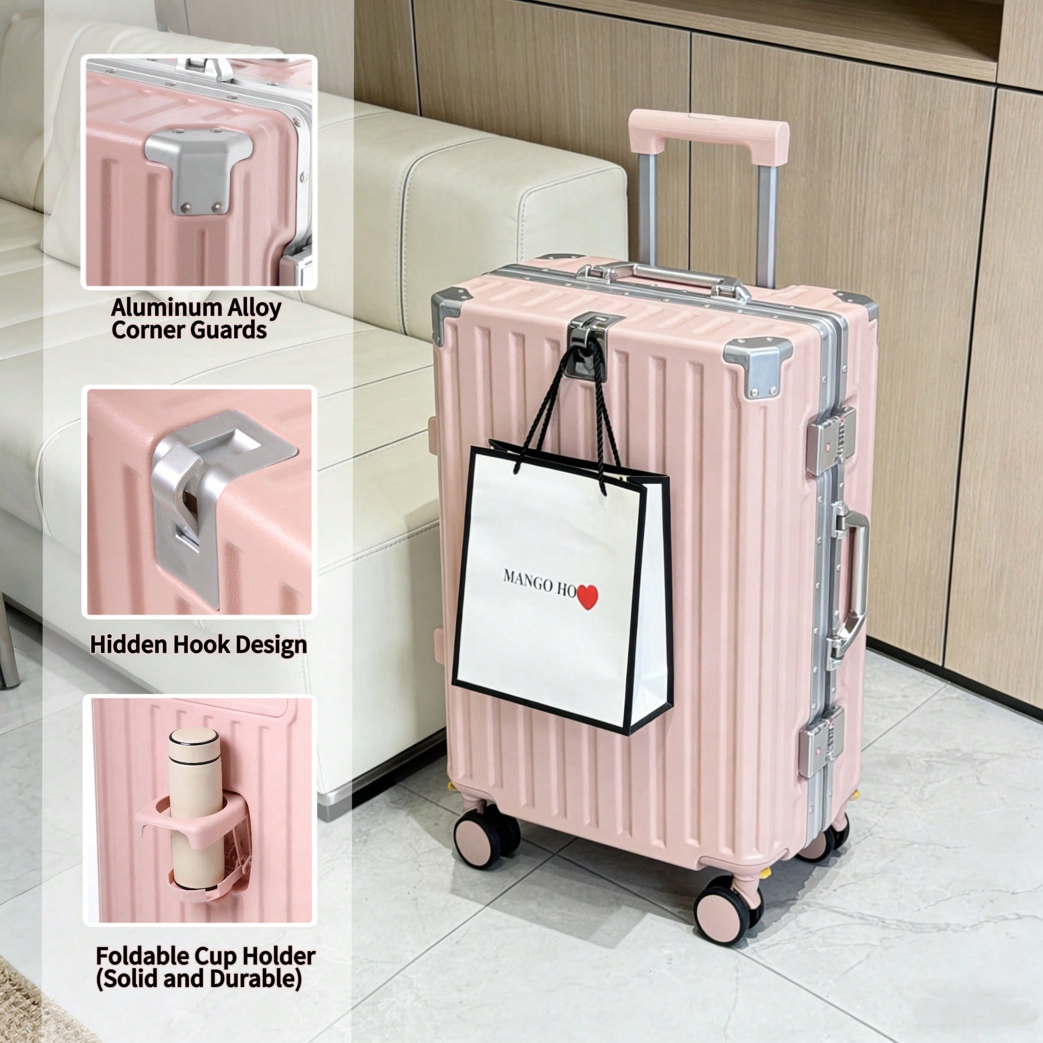 20-Zoll-Handgepäckkoffer, von  – Aluminum Frame Carry On Luggage Bewertung und Preis