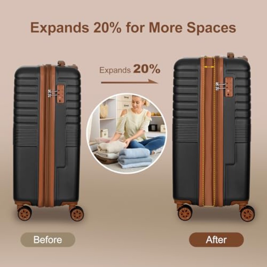 3-teiliges, erweiterbares Koff – Expandable Hard Shell Luggage Set Bewertung und Preis