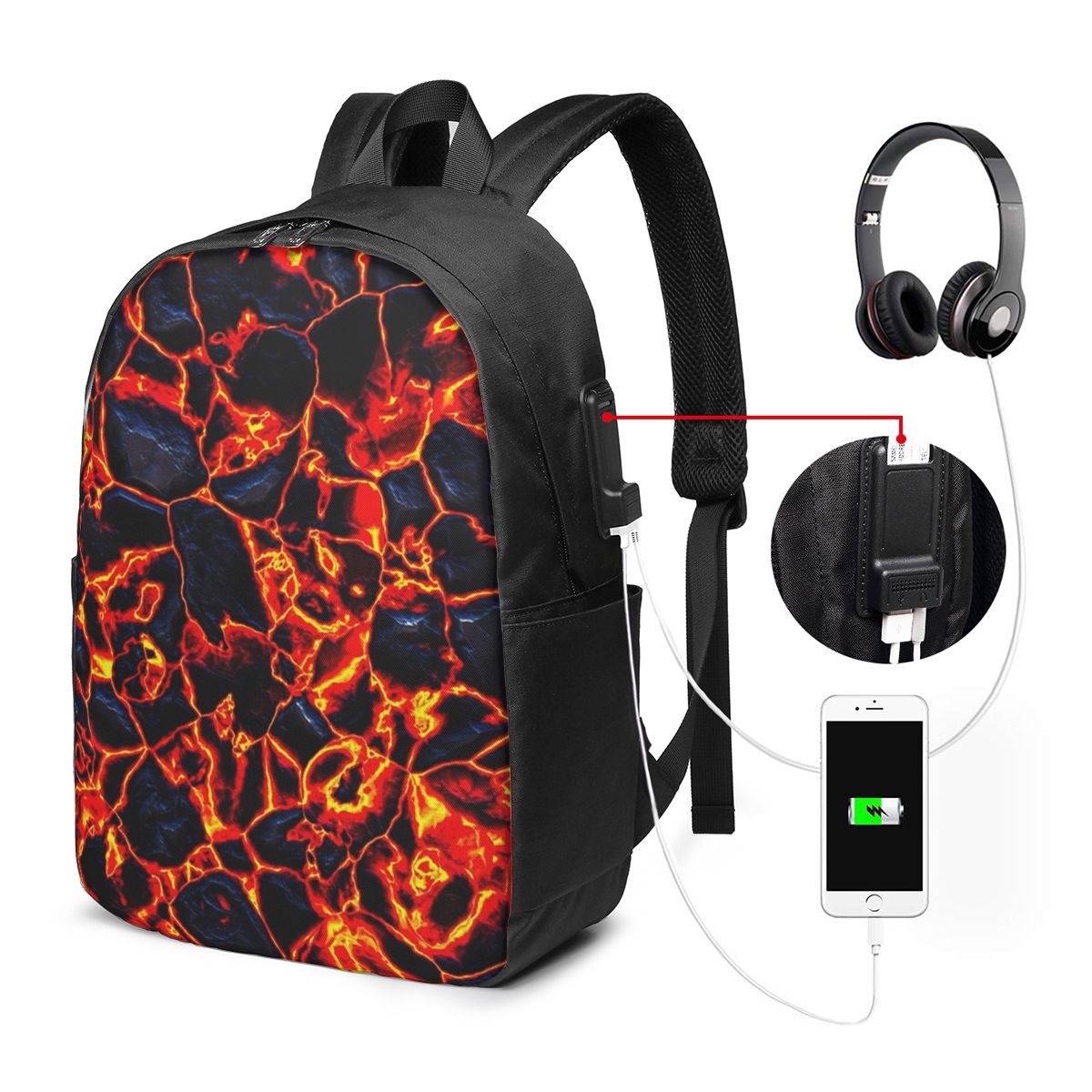 Magma-Vulkan-Lava-Feuer-Rucksa – Backpacks Bewertung und Preis