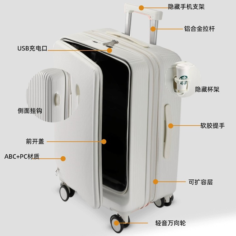 Heiß! Neue 20/22/24/26/28 zoll – Front Opening Laptop Luggage 24 Inch Bewertung und Preis