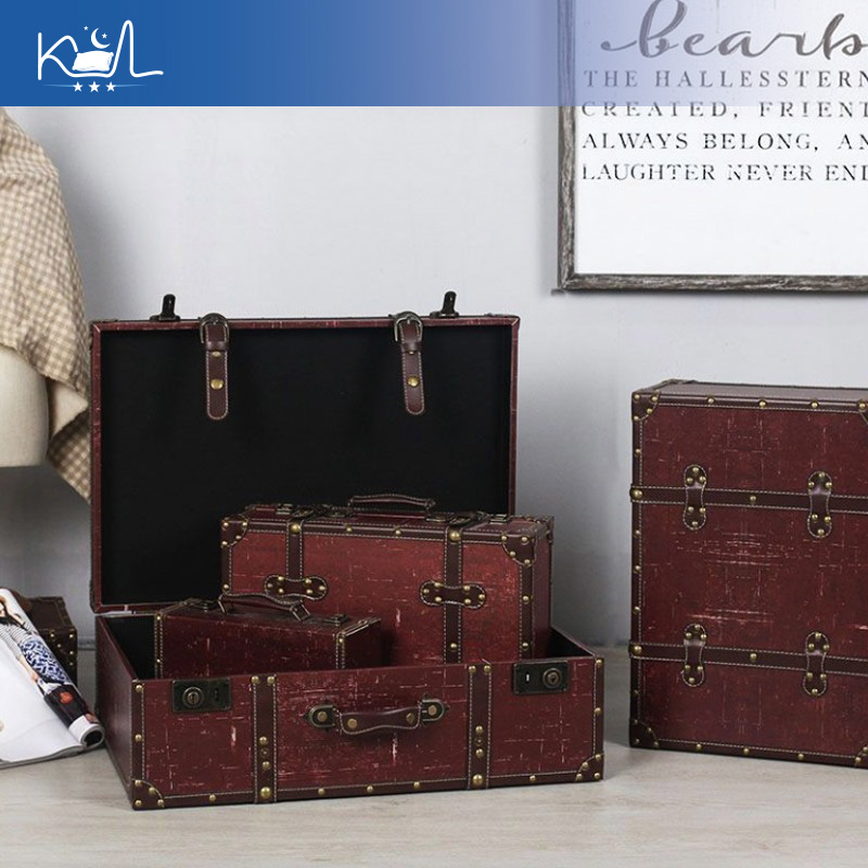 Vintage Roter Dekorativer Koff – Retro Vintage Trunk Suitcase Bewertung und Preis