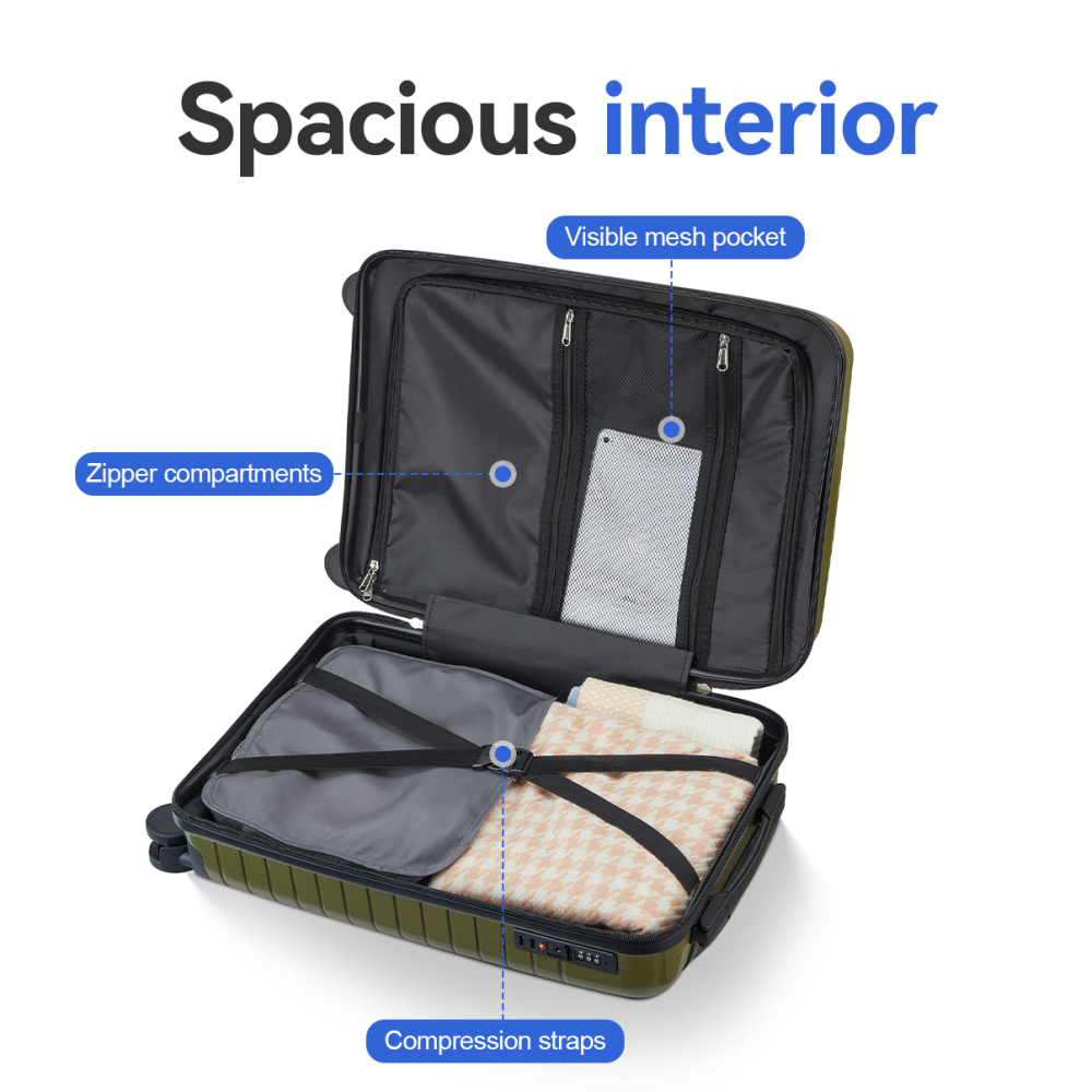 5-teiliges PP-Hartschalen-Koff – Spinner Wheel Rolling Suitcase 20 Inch Bewertung und Preis
